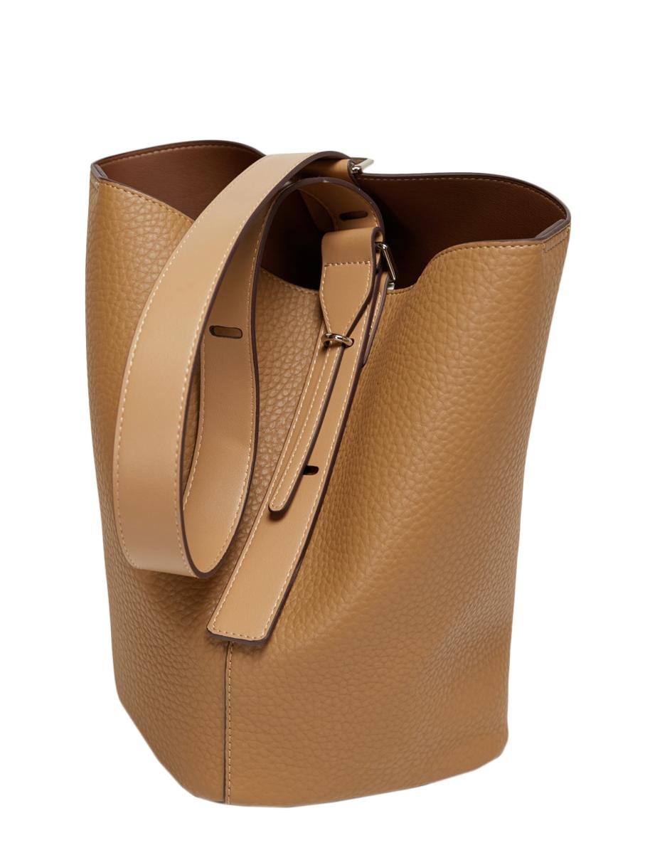 Eloísa – Bolso tipo cubo de piel suave con correa ajustable