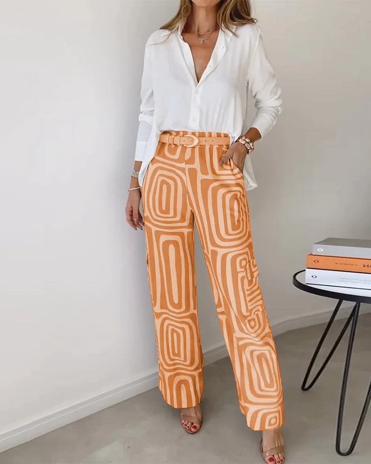 LINA™ | Pantalones de estampados en color beige