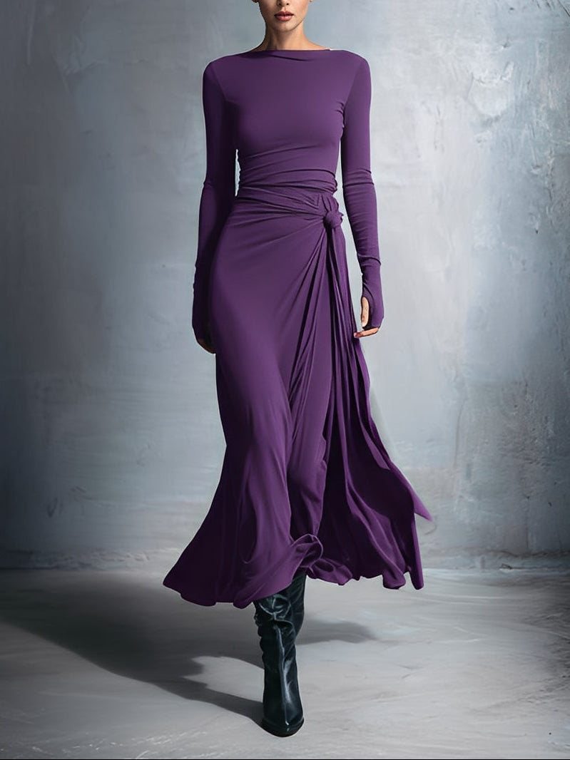 VICTORIA™ | Vestido largo con lazo lateral