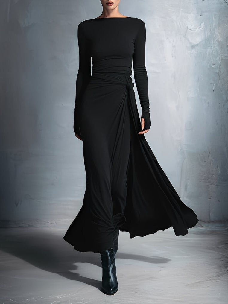 VICTORIA™ | Vestido largo con lazo lateral