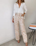 LINA™ | Pantalones de estampados en color beige