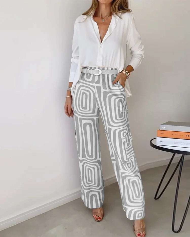 LINA™ | Pantalones de estampados en color beige