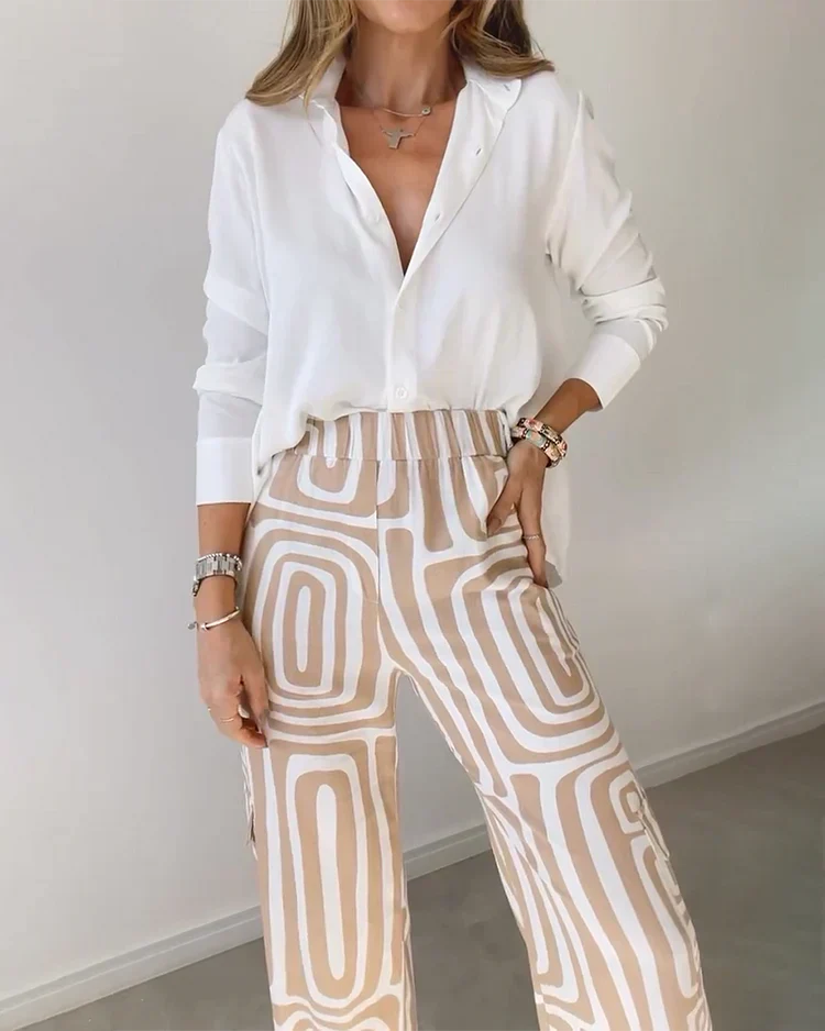 LINA™ | Pantalones de estampados en color beige