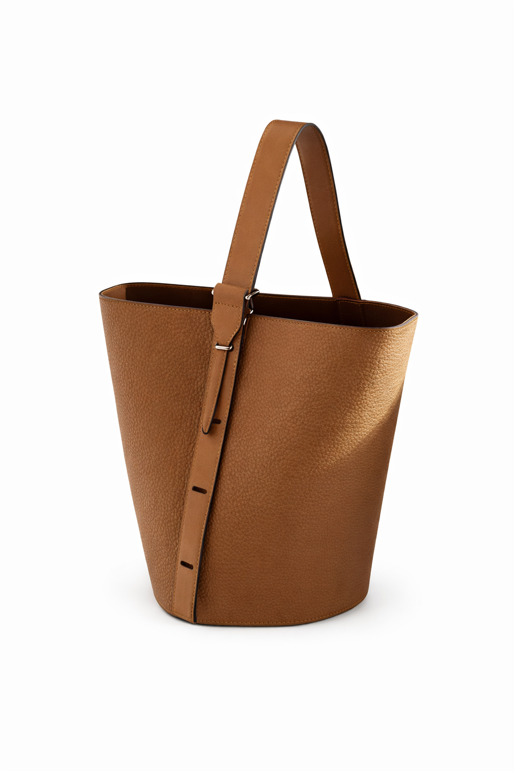 Eloísa – Bolso tipo cubo de piel suave con correa ajustable