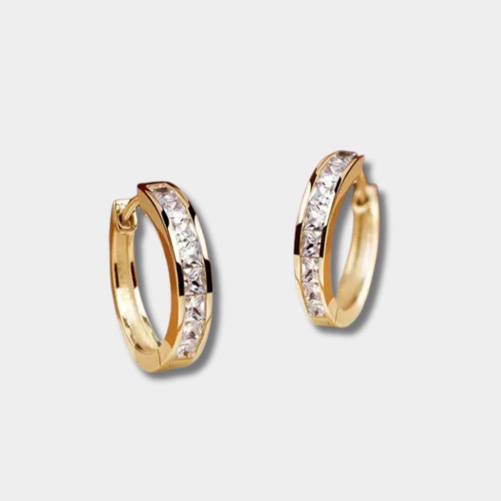 Paola – Elegantes pendientes de oro y cristal