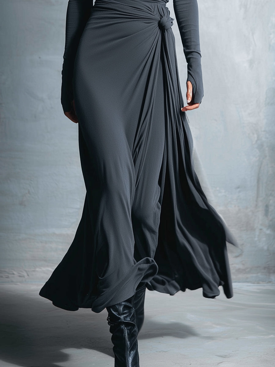 VICTORIA™ | Vestido largo con lazo lateral