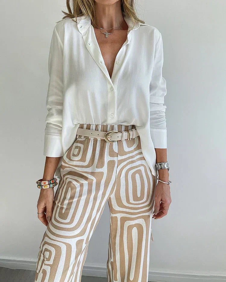 LINA™ | Pantalones de estampados en color beige