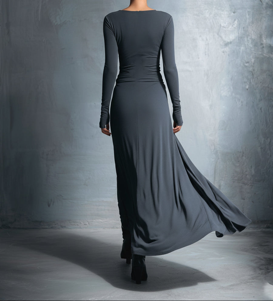 VICTORIA™ | Vestido largo con lazo lateral