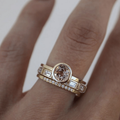 Odette – Conjunto de anillos dorados con cristal